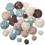 36 Pcs Wicker Rattan Balls Decorative Balls for Vase Centerpiece Bowls Orbs Filler for Home Decor