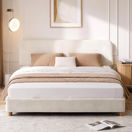 Cloud Bed Frame, Soft Boucle Bed Frame with Adjustable Headboard