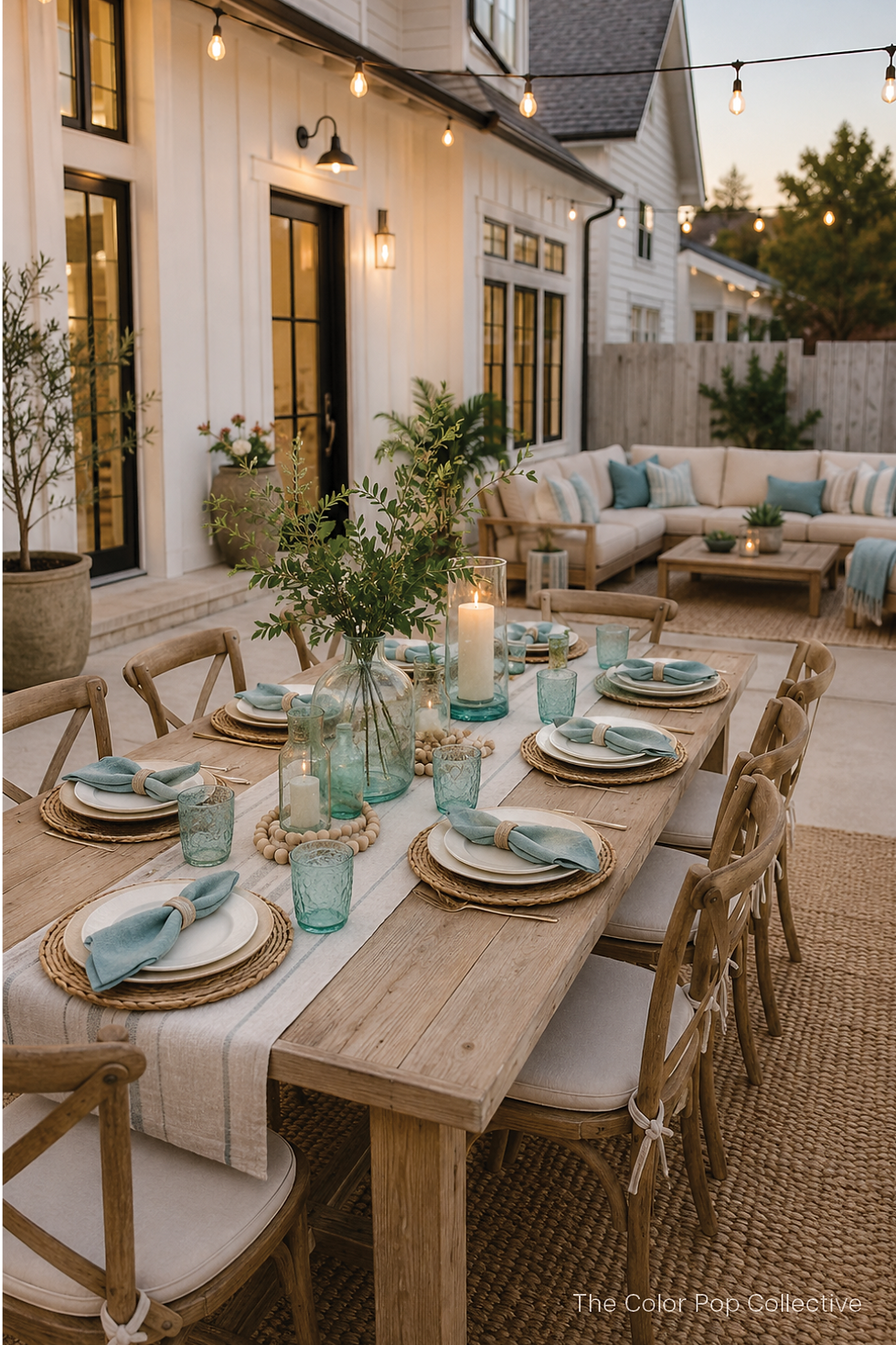Create a Beautiful Outdoor Dinner Party with Sea Glass Tones