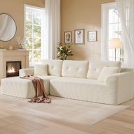 Modern Cloud Couch with Deep Seat, Corduroy Sofa for Living Room