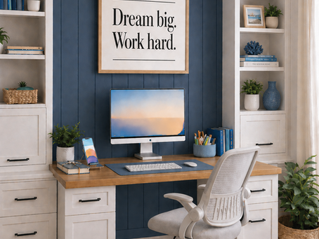Blue Accent Home Office Ideas for a Calm & Productive Workspace