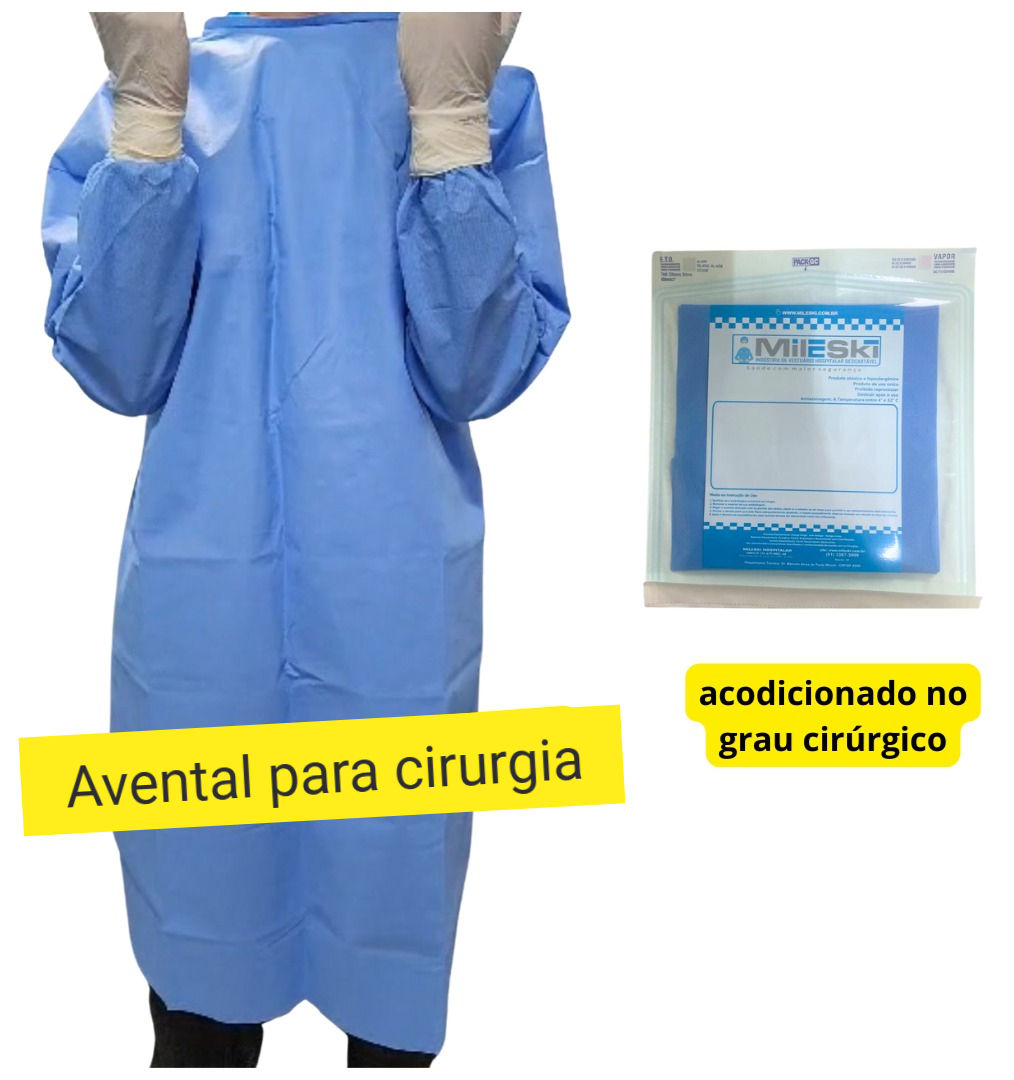 Avental descartável em grau cirúrgico - Não estéril- Mileski® -