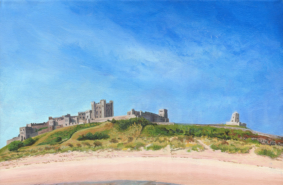 Thumbnail: Beautiful Scenic Bamburgh castle landscape.