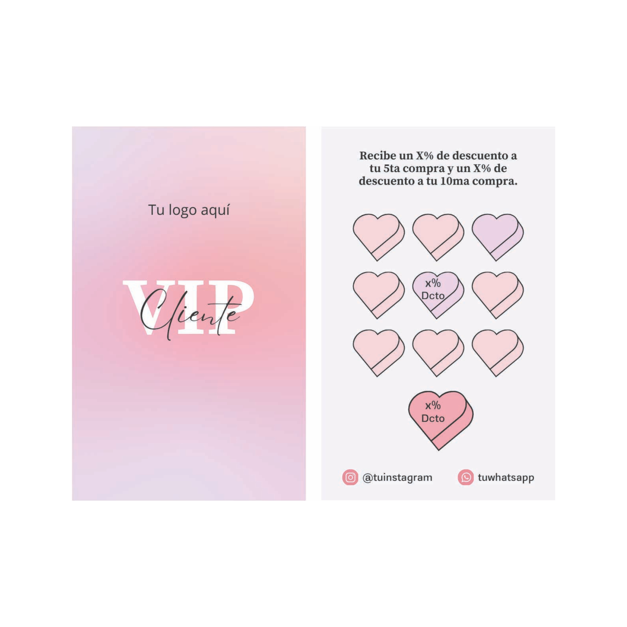Plantilla de tarjeta de fidelidad. Gradiente