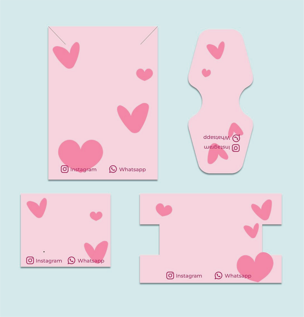 Miniatura: Plantilla de tarjetas porta accesorios. Corazones rosa
