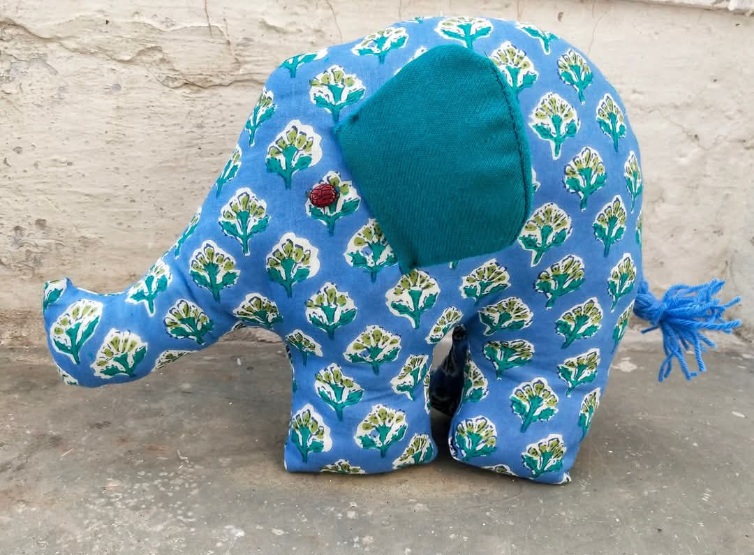 Blue Fabric Elephant Toy