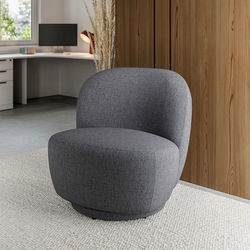 Aria Lounge Swivel Chairs in Gray Fabric