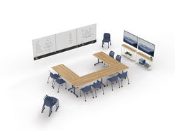 Training Room Tables and Chairs U-Shape Style with White Boards