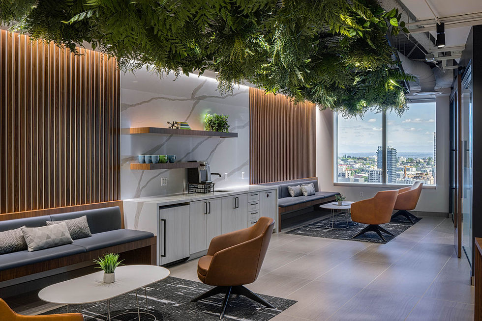 Casual Lounge Seating and Tables in Hospitality Area