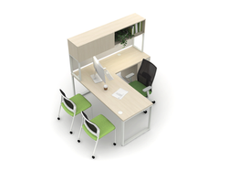 L Shape Desk with Side Above Storage