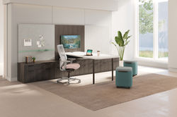 Hon Table Desk with Low Credenza