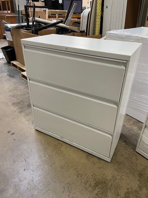36W ALLSTEEL 3 DRAWER LATEARL FILES