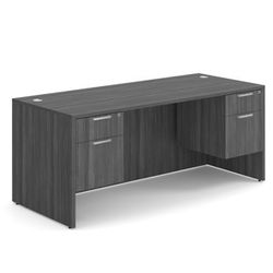 Gray 3/4 Pedestal Desk