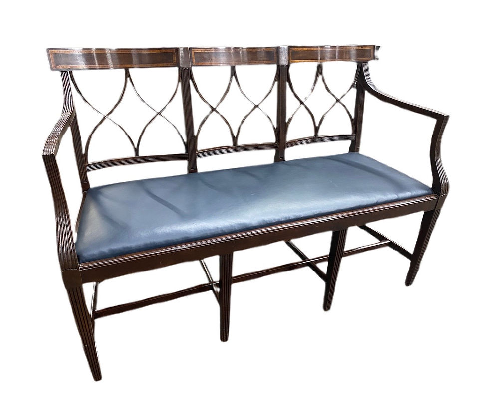 Traditional Bench with Arms White Background