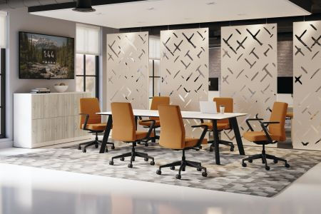 Leather conference seating