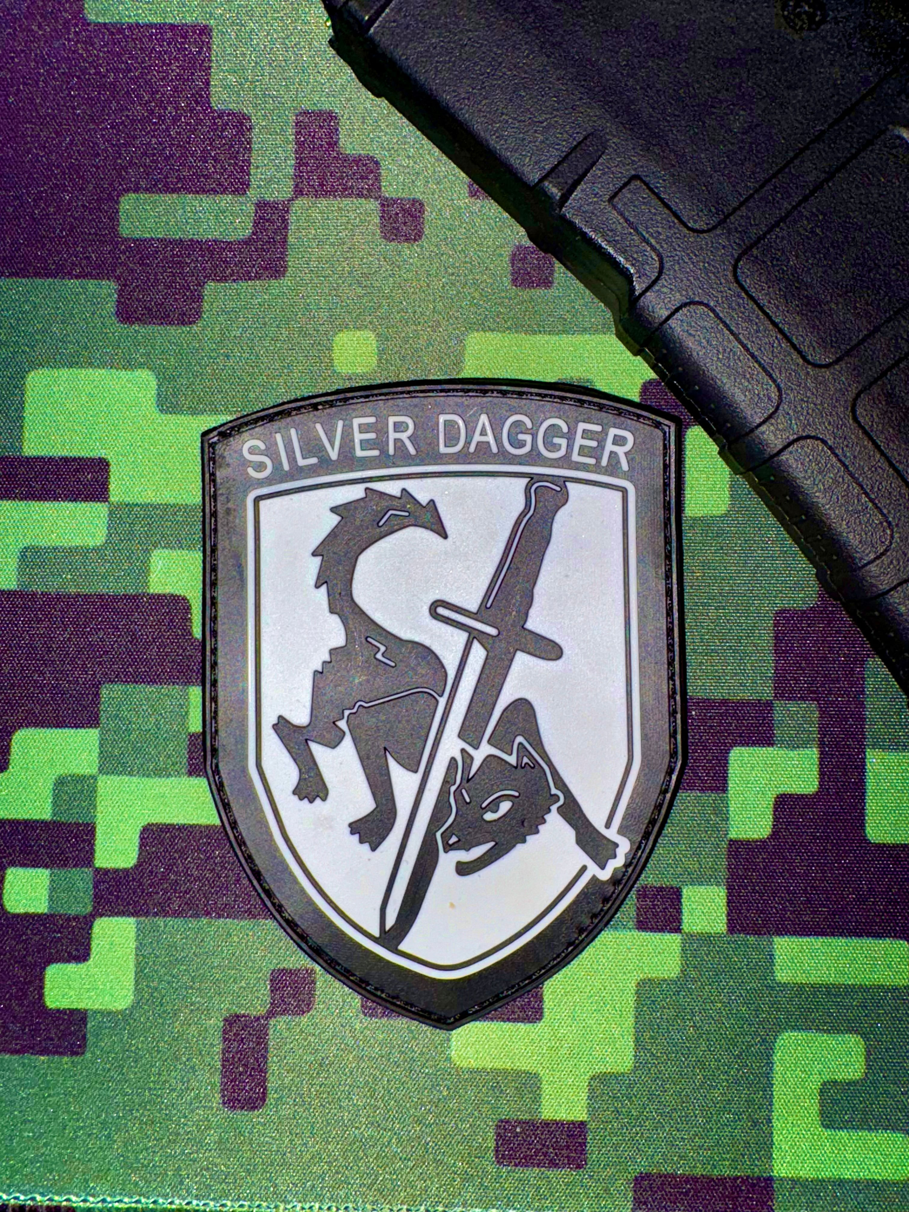 Silver Dagger PVC Velcro Patch