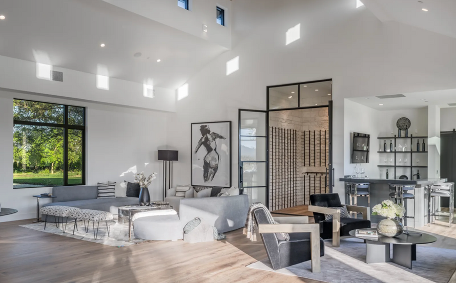 Interior image of great room and wine cellar