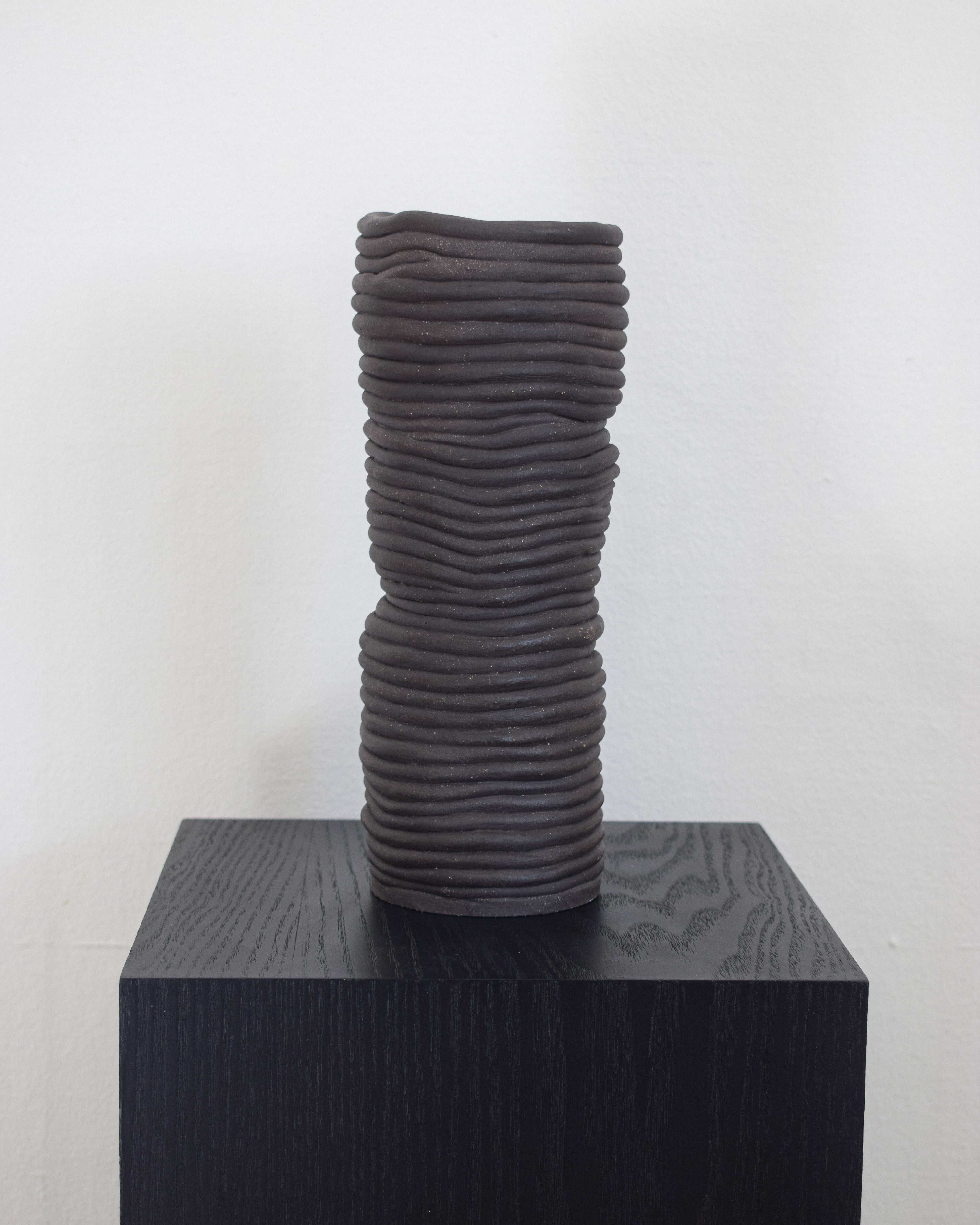 06 Tall Black Stoneware Vase