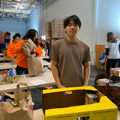 food drive sorting party school project meal packing pantry assistance