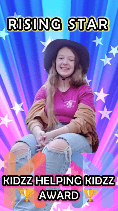 Kidzz Helping Kidzz Rising Star Awarded to Arianna for month of June, 2023