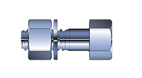 Galvanized A325 structural bolt assembly with nut and washer for connecting steel building framing members.