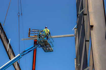 CMB Authorized Builder installing structural steel on a commercial construction project.