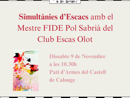 Simultànies d'Escacs en celebració de la FM de Sant Martí i del Vi Nou de Calonge