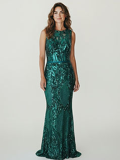 Elle Zeitoune Emerald Sequin Gown