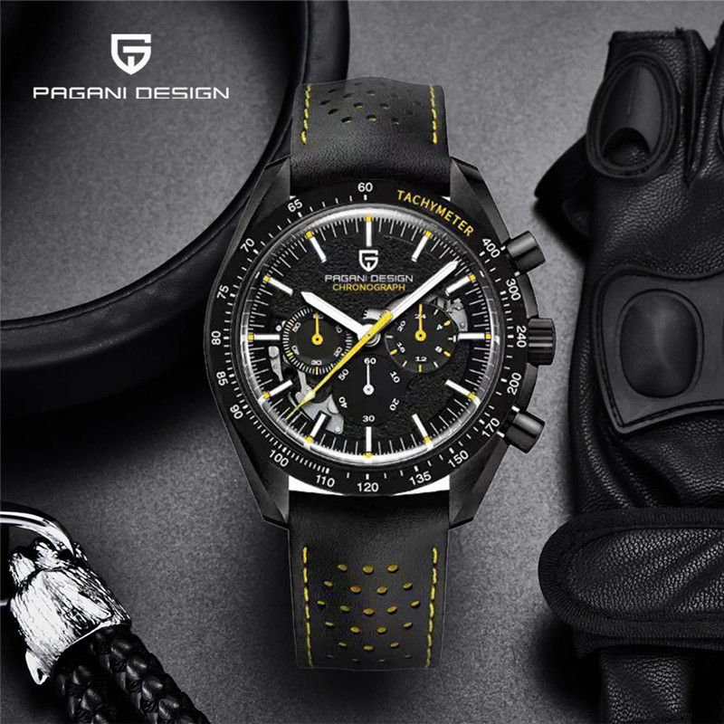 Novos Homens Relógios PAGANI DESIGN Marca De Couro De Luxo Casual Quartz Cr