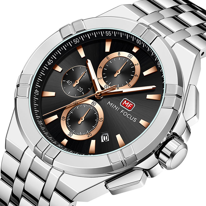 Relógio de Pulso Masculino de Luxo MINI FOCUS 0471 com Pulseira Exclusiva de Aço