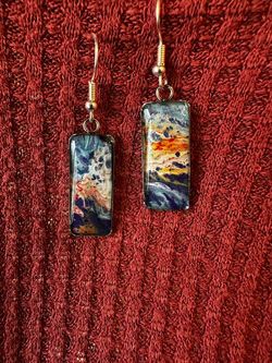 earrings from paint drippings
