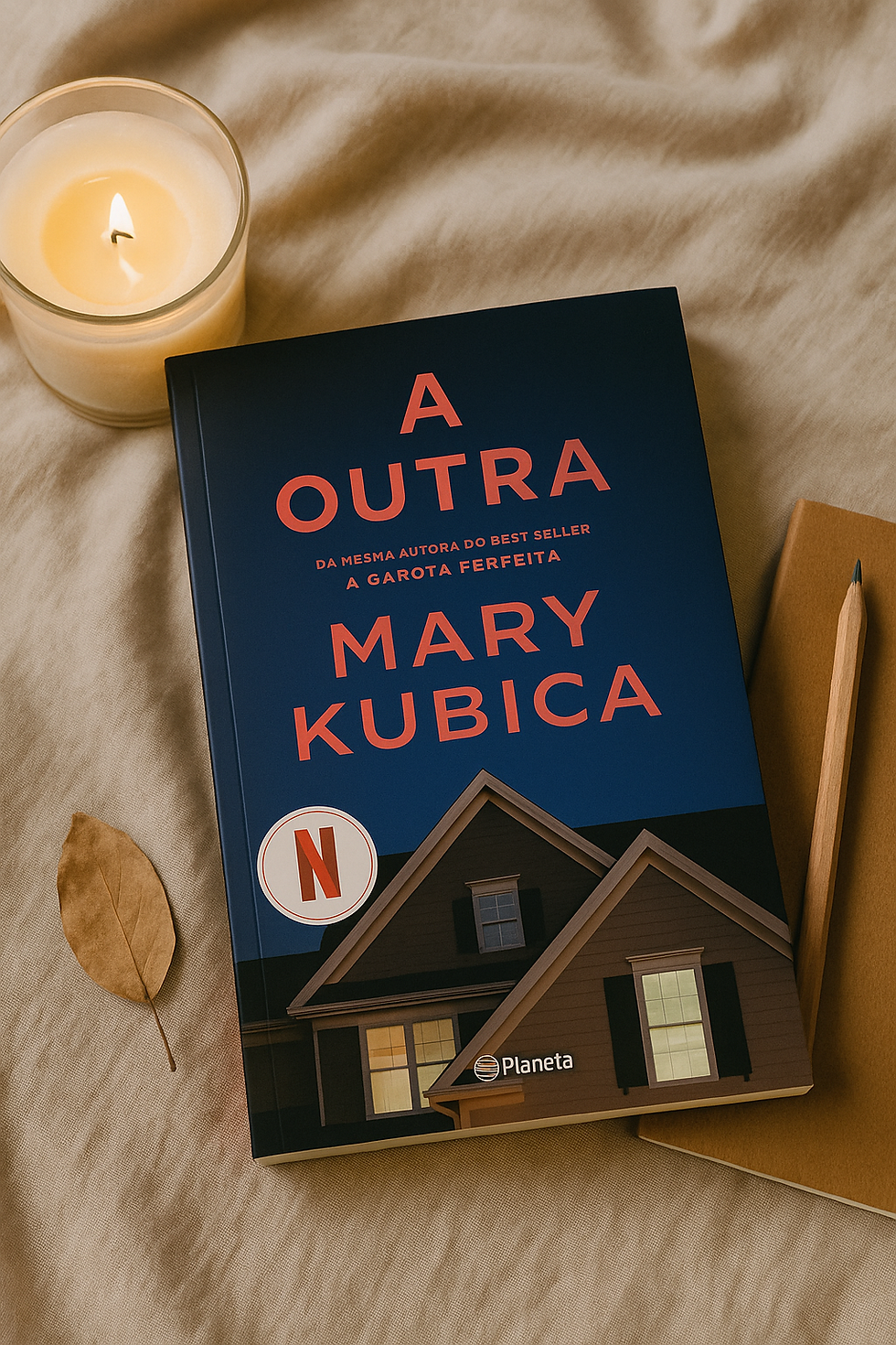 livro a outra com uma vela