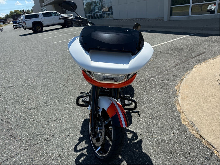 2025 Harley-Davidson Road Glide FLTRX Custom White and Orange Denim