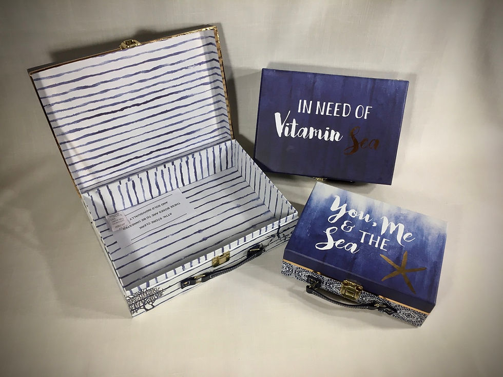 Thumbnail: Beach Themed Stackable Suitcase Boxes