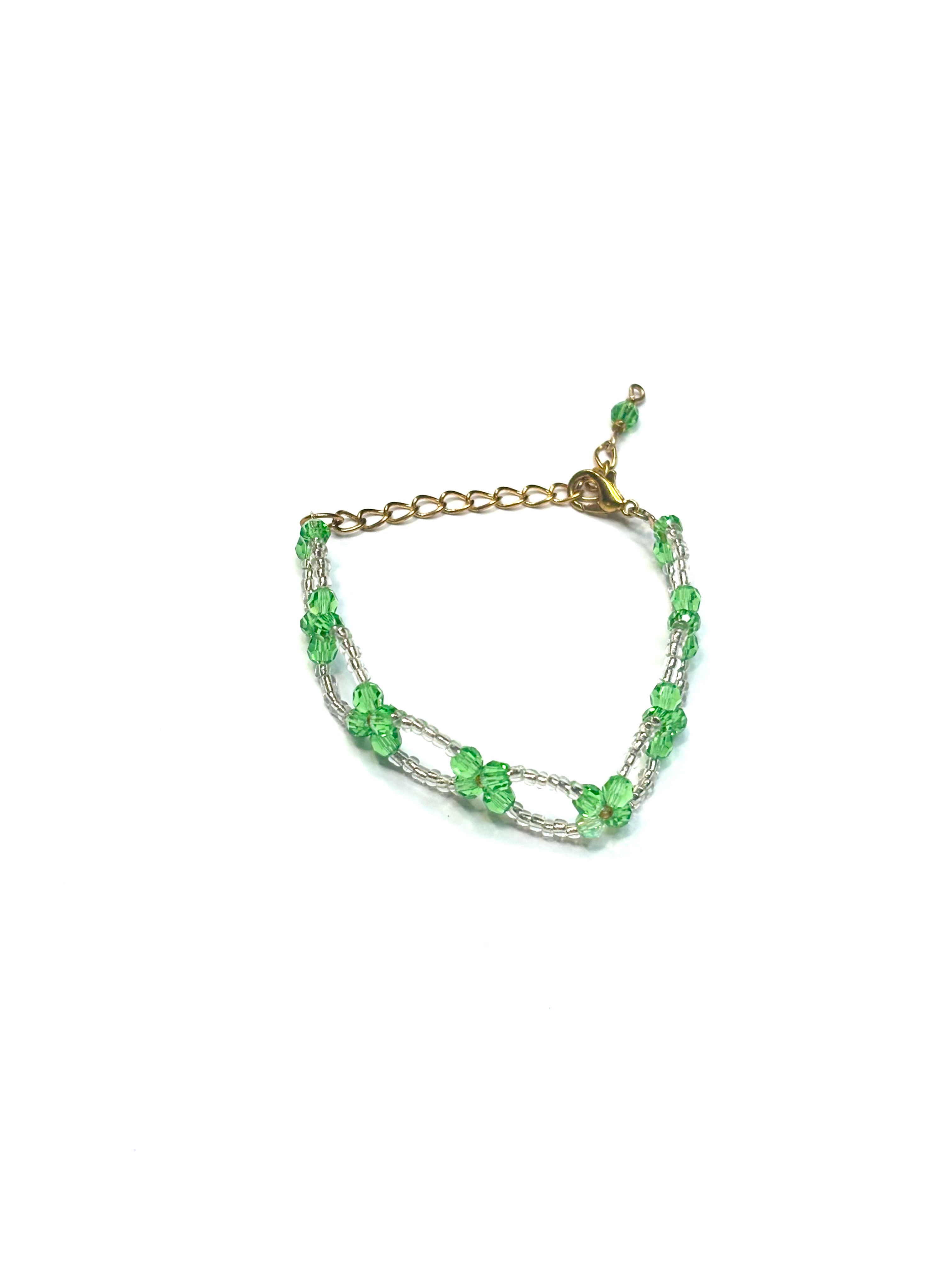 Crystal Green Beaded Bracelet