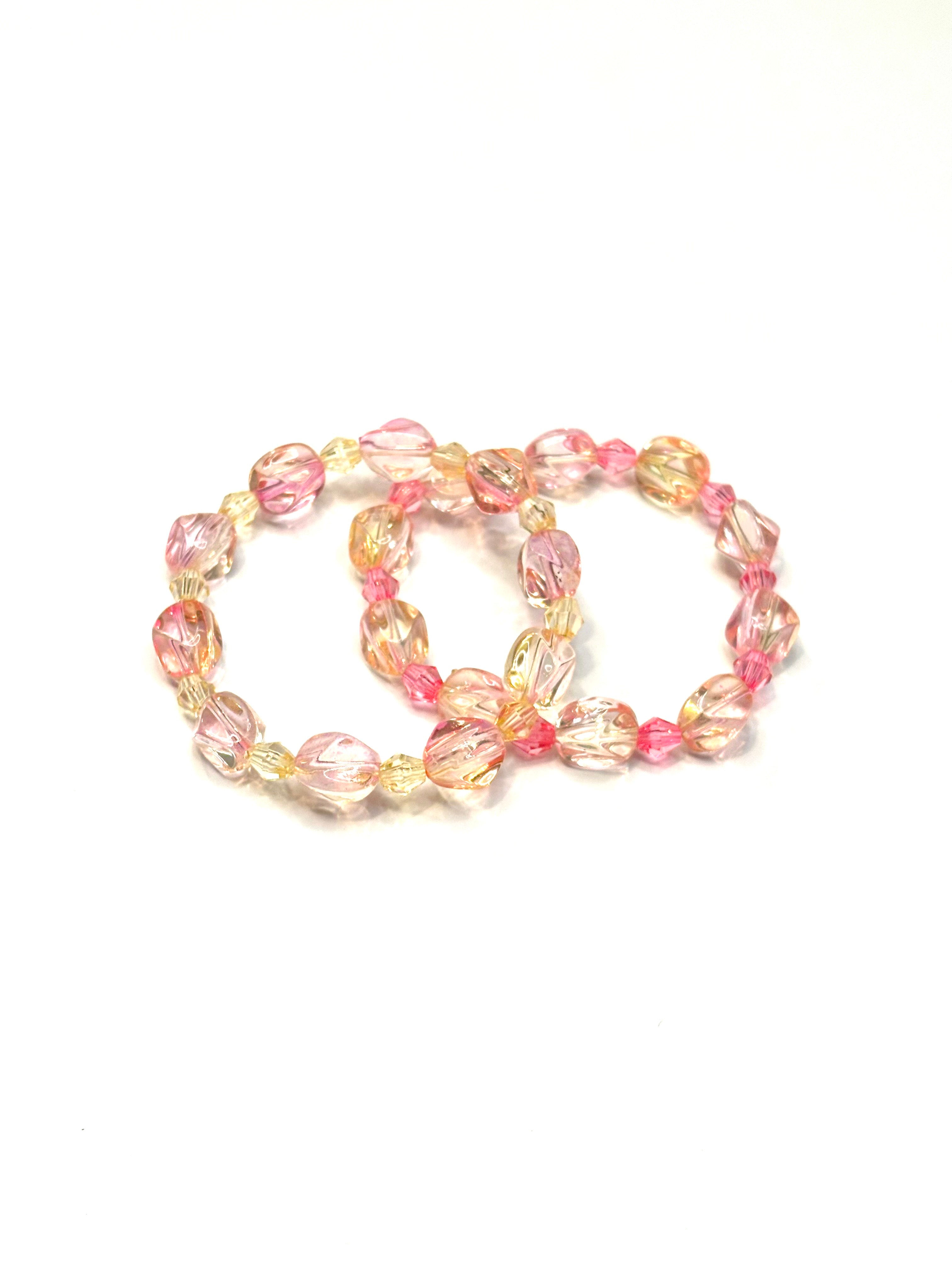 Pink and Yellow Crystal Bracelet