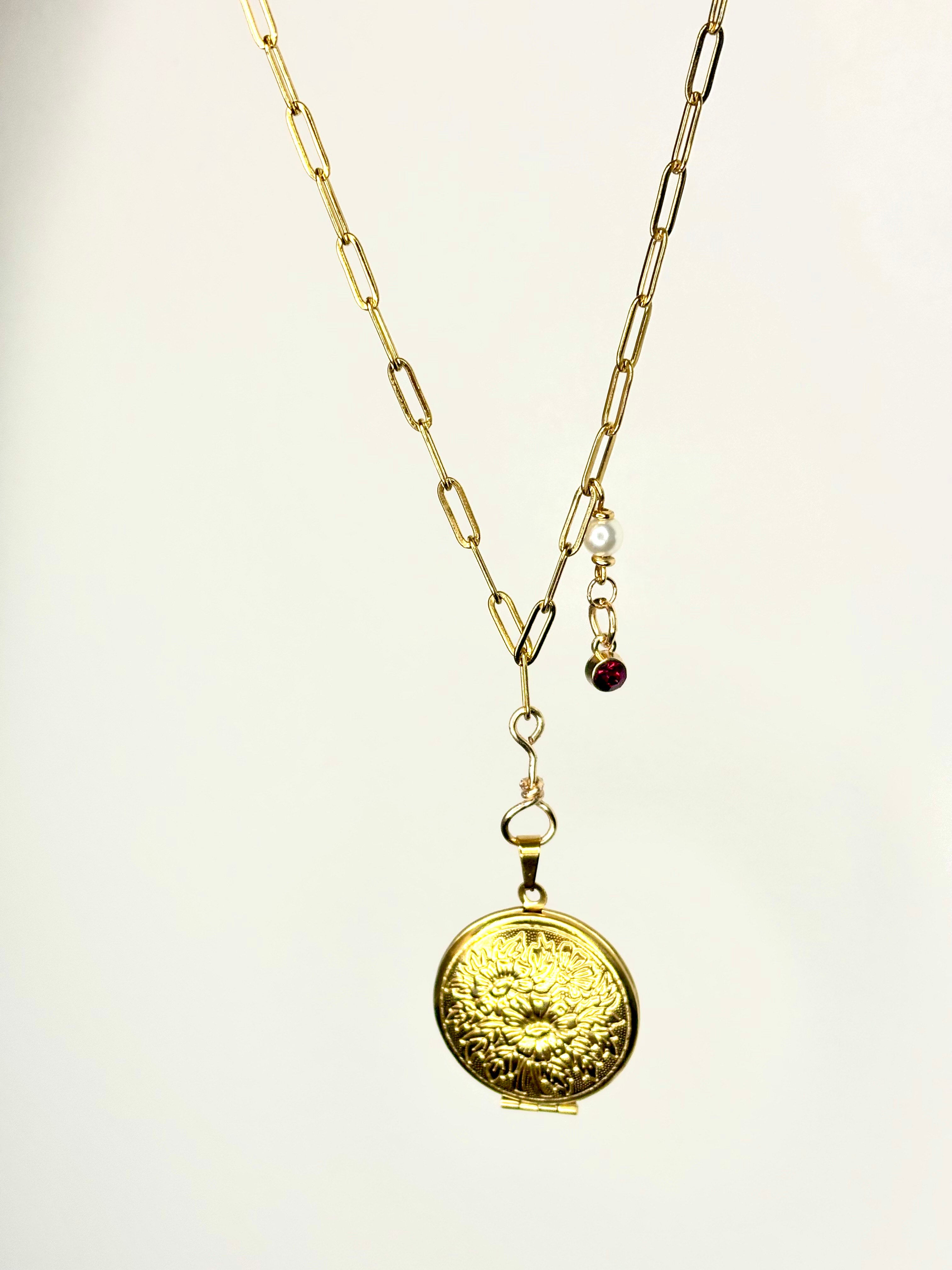Floral Gold Locket