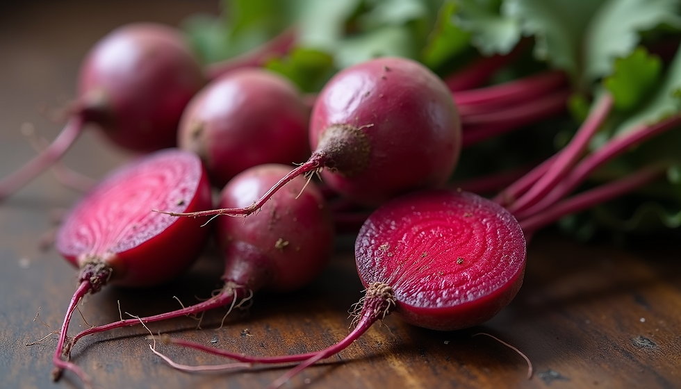 Fresh beetroot emphasizing healthy diet for liver support.