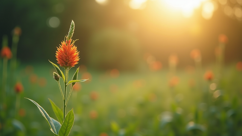 Close-up view of a vibrant plant in a tranquil setting