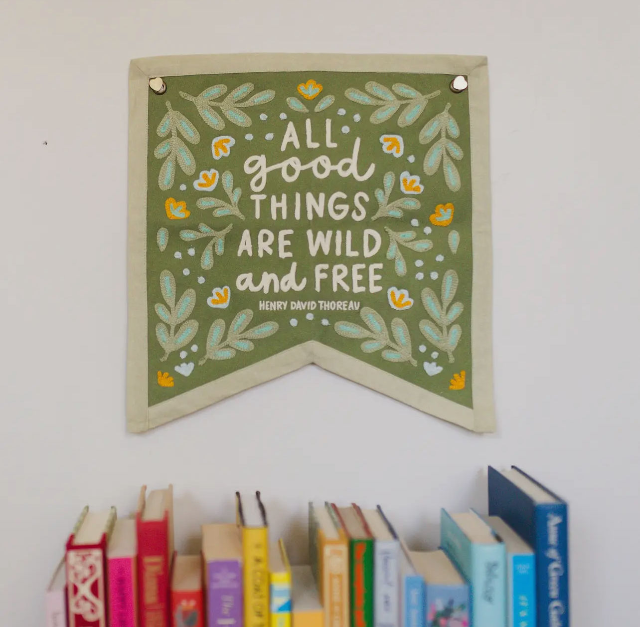 Wild And Free Embroidered Banner