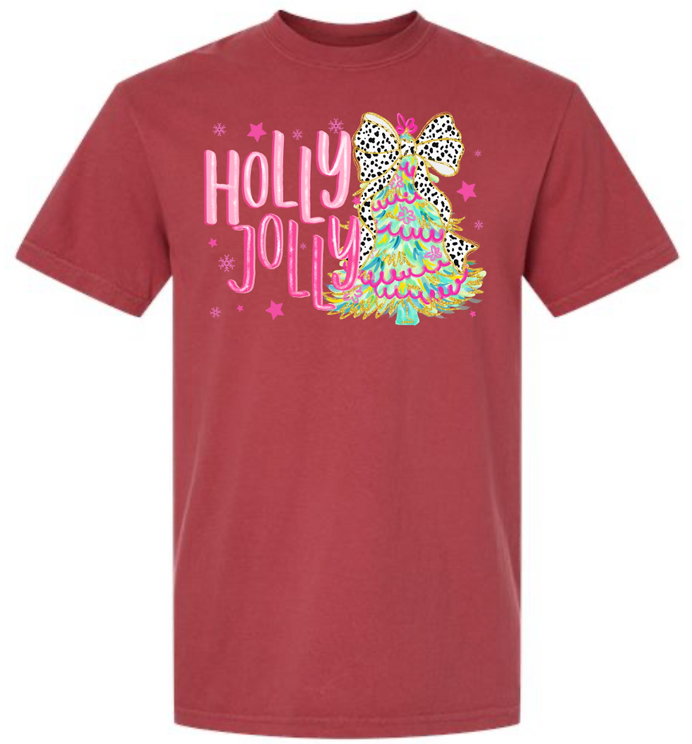Thumbnail: Holly Jolly (tree) - Unisex T-shirt