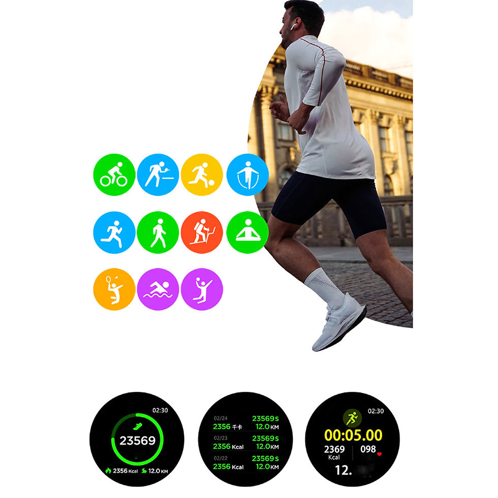 Thumbnail: Smart Watch Round Face  Health Monitoring and Activity Tracker