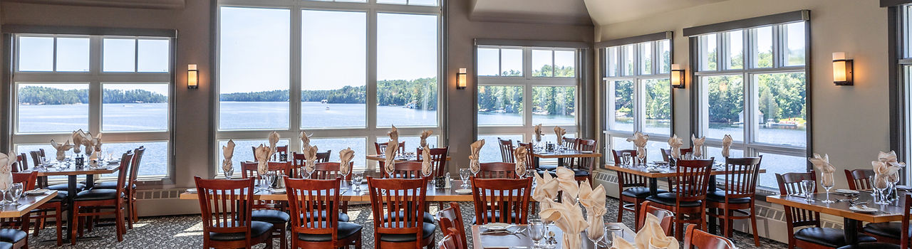 Windows lake joseph restaurant in Muskoka