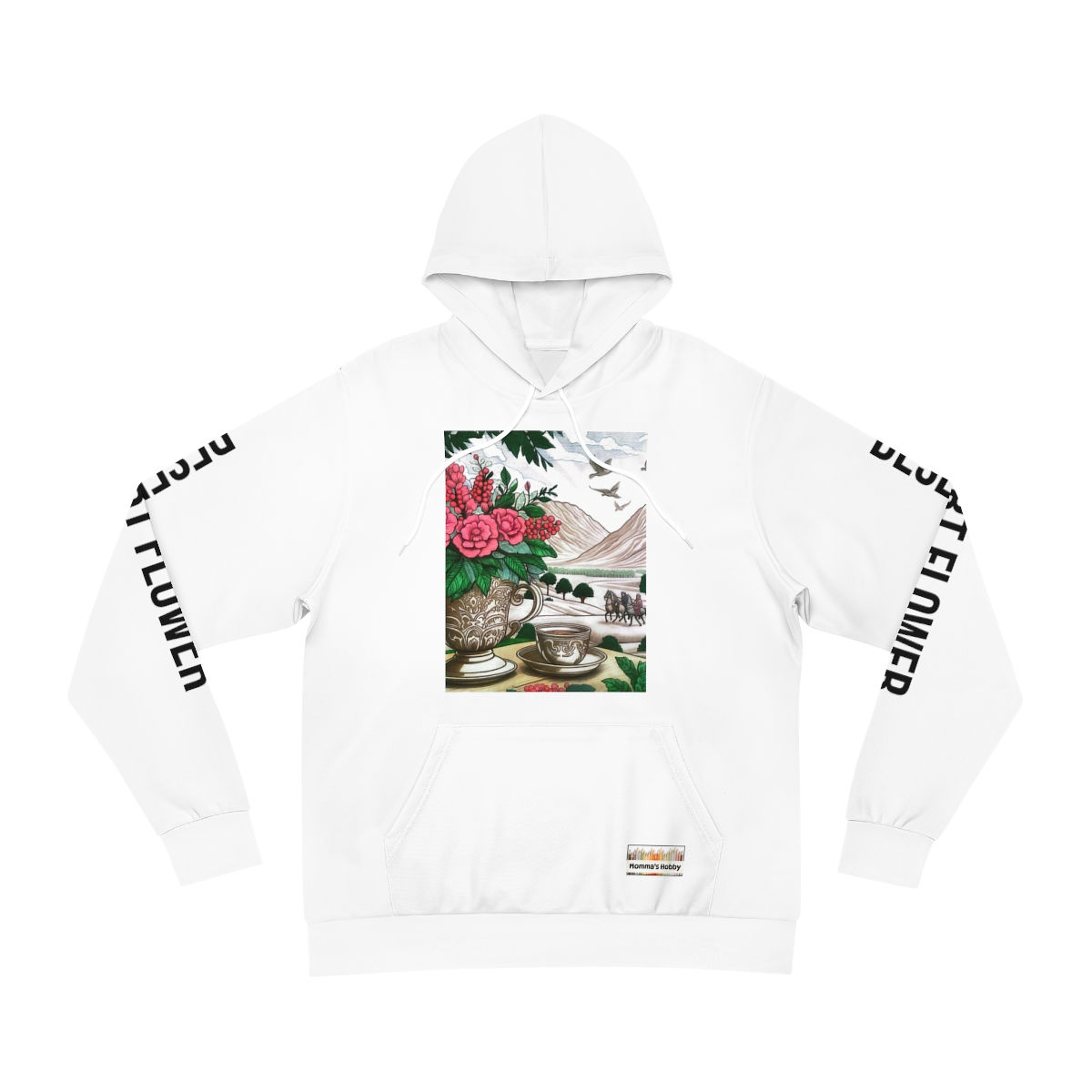 Desert Flower - White Fashion Hoodie (AOP)