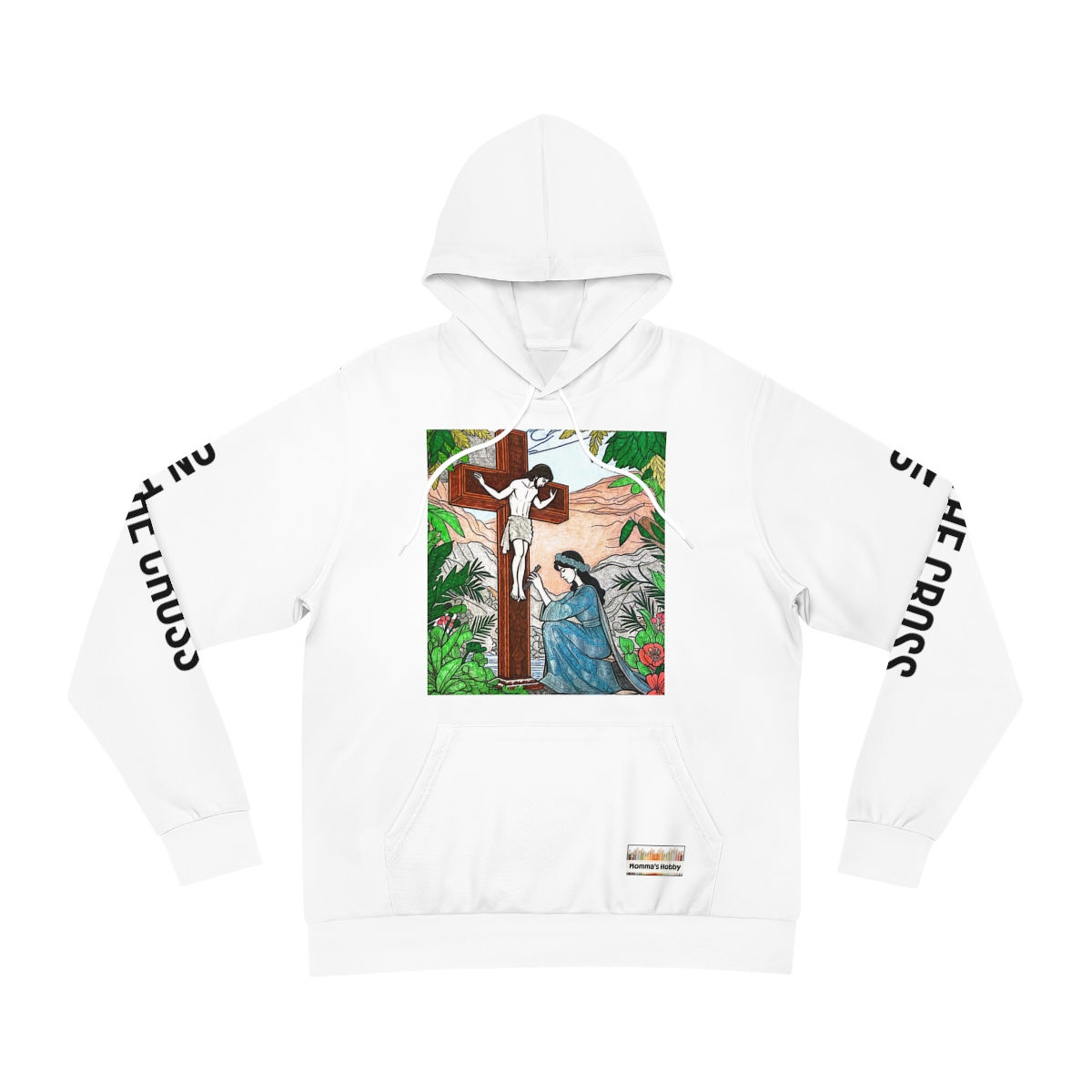 On the Cross - White Fashion Hoodie (AOP)