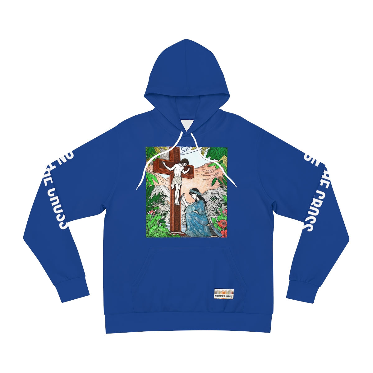 On the Cross - Dark Blue Fashion Hoodie (AOP)