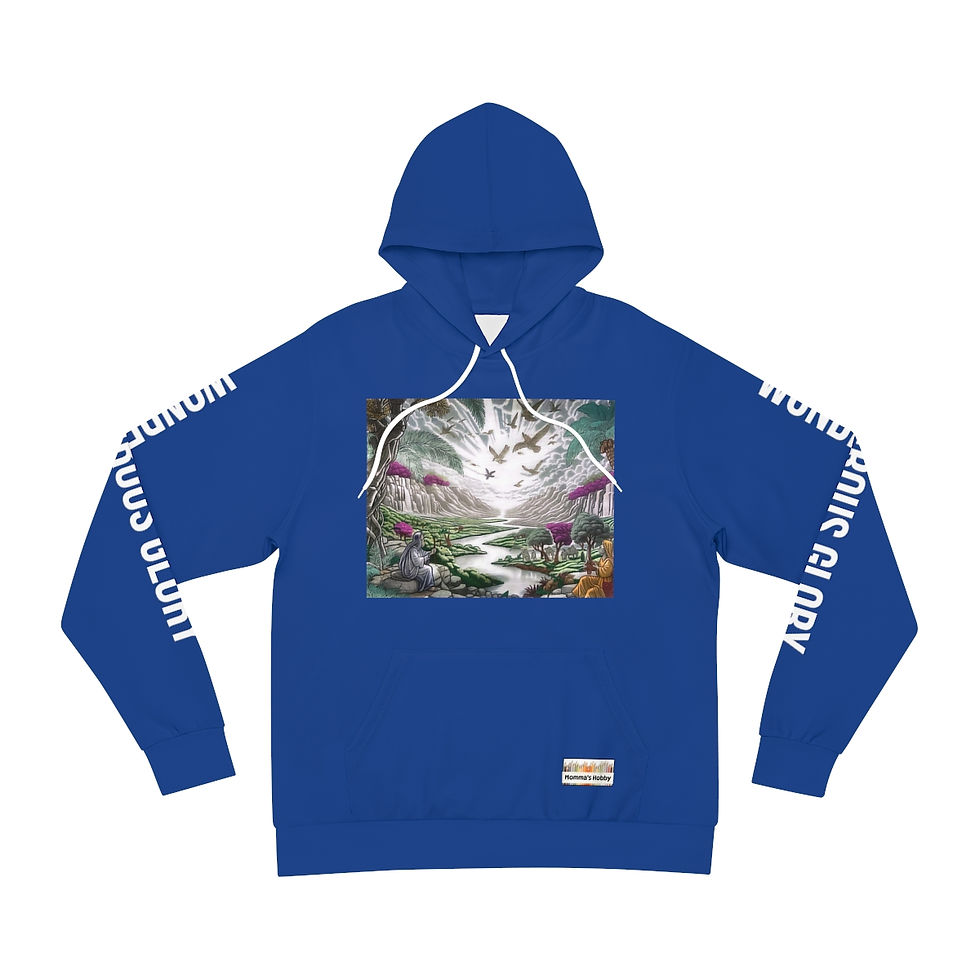 Thumbnail: Wonderous Glory - Dark Blue Fashion Hoodie (AOP)