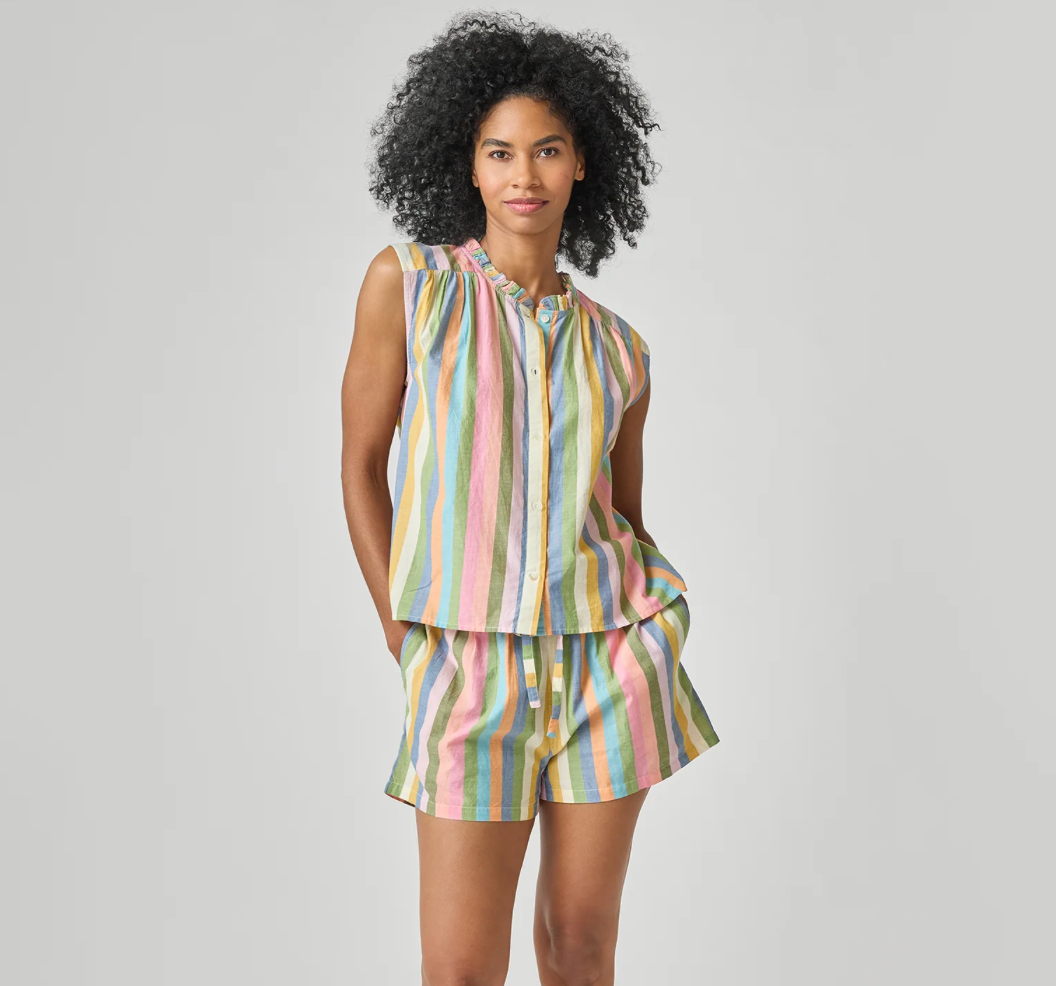 Misha Top in Parade Stripes by Pink Chicken
