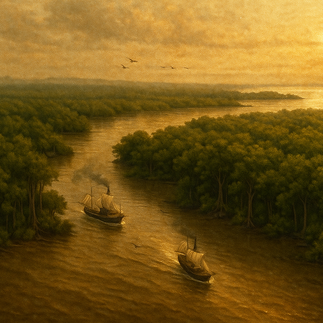 Caño navegable de Toer Esir para entrar al Taininkumië