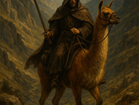 Un viajero sobre un wanaku.